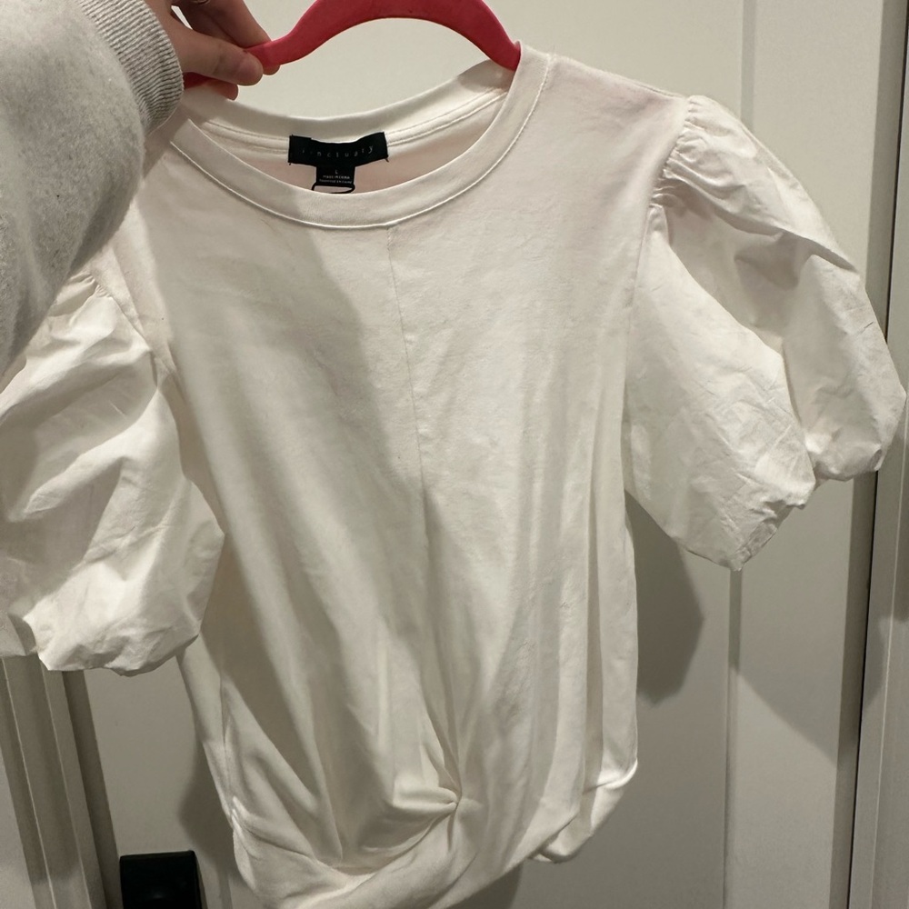 sanctuary white bubble sleeve top